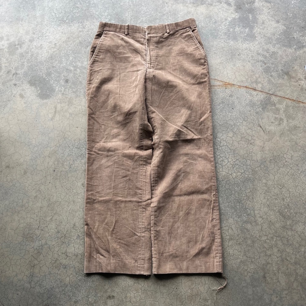 Woodmere Vintage Corduroy Trousers Tan Brown Straight Leg Pants Mens 35x29.5